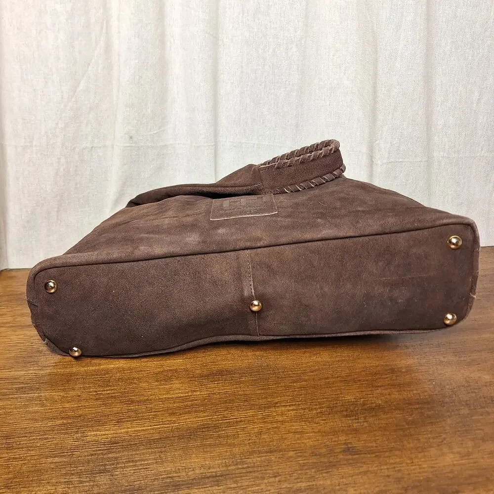 Haute Hippie NEW Triangle suede hobo shoulder bag brown100% leather NWT bohemian